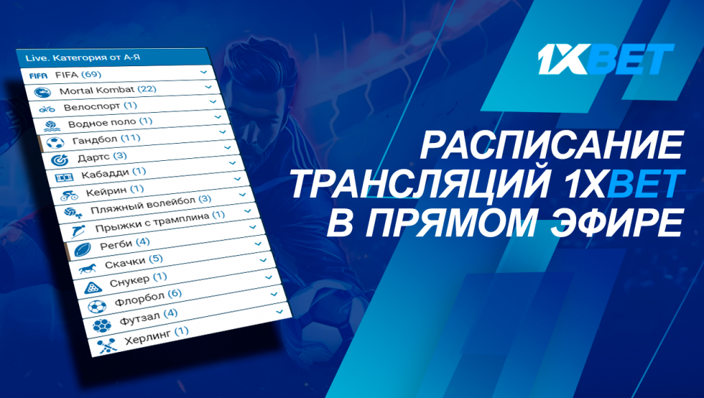 расписание трансляций 1хбет